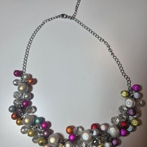 Multicolor Beaded Cluster Necklace - Women Jewelry